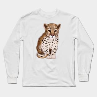 Cute Leopard Drawing Long Sleeve T-Shirt